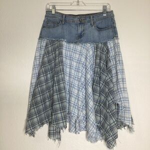 Vintage Y2K Tommy Jeans Denim & Fabric Skirt Sz 7